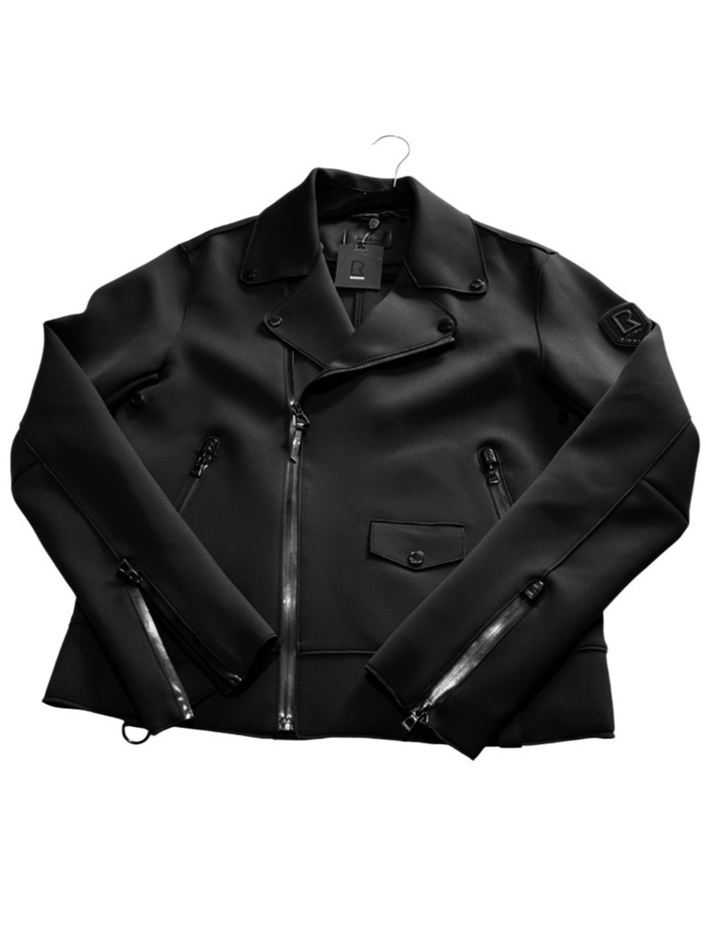 RUDSAK June Men's Black Neoprene Moto Jacket 6122005 Asymmetrical Zip NWT Sz M